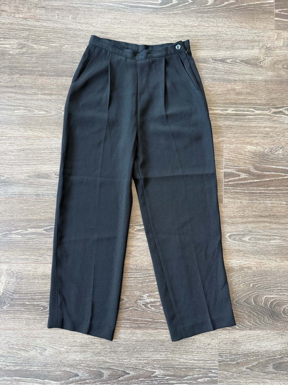 Women's Black Tailored Pleated Trousers